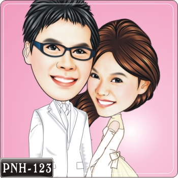 Q版雙人漫畫 PNH-123  婚紗Q版畫